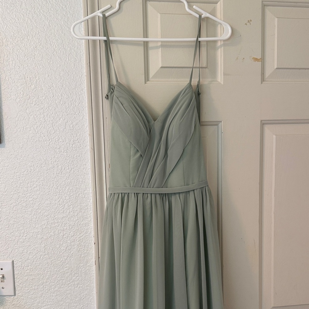 Azazie Strapless Dress in Soft Green